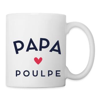 PAPA POULPE coeur 2 - Mug blanc - blanc - Droite