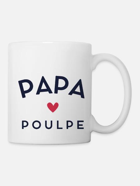 PAPA POULPE coeur 2 - Mug blanc - blanc