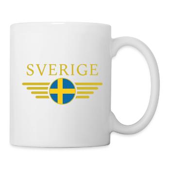 J'aime la Suède, t-shirt design de style élégance - Mug blanc - blanc - Droite