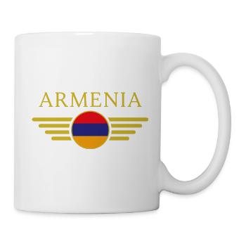 J’aime l’Arménie, T-Shirt Design Style Élégance - Mug blanc - blanc - Droite