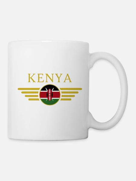 J’aime le Kenya, T-Shirt Design Style Élégance - Mug blanc - blanc