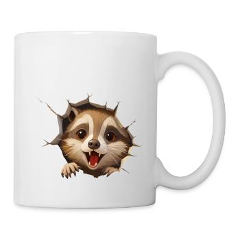 Raccoon in the hole - Tasse - Weiß - Rechts
