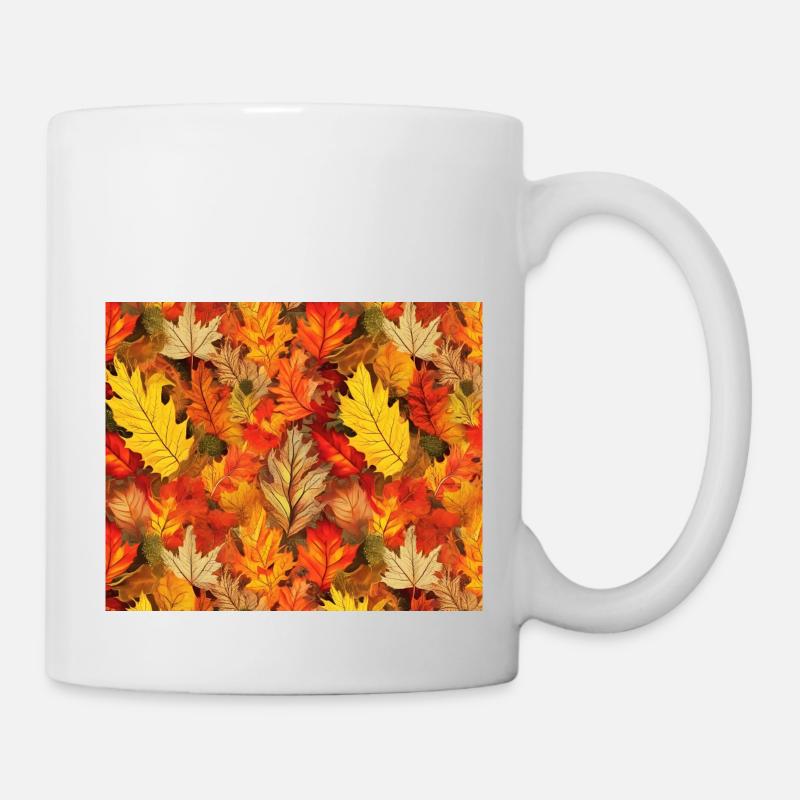 autumn leaves allover pattern - Mug - white
