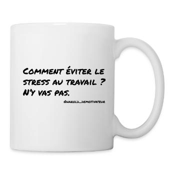 Comment éviter le stress au travail ? - Mug blanc - blanc - Droite