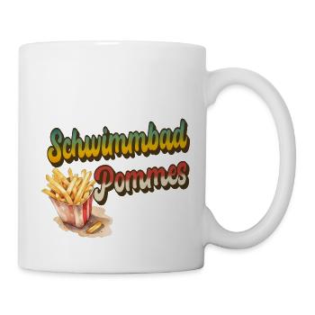 Schwimmbad Pommes - Tasse - Weiß - Rechts