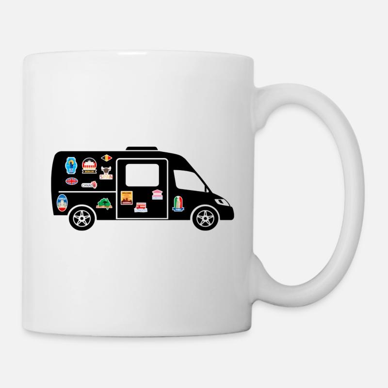 Van with Stickers - Mug - white