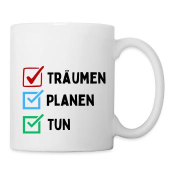 Dream Plan Do Liste de contrôle Design Noir Blanc - Mug blanc - blanc - Droite
