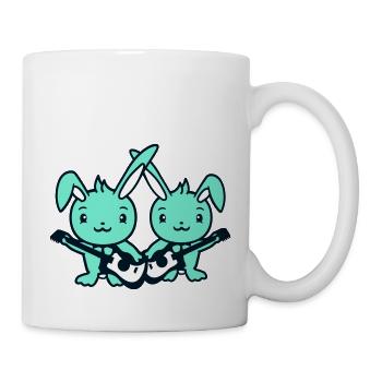 Bunnies Rabbit Easter Band Cute Two Friends Team - Mug - white - Right