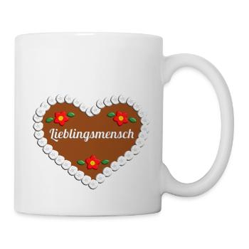 Lieblingsmensch Lebkuchenherz Geschenk - Tasse - Weiß - Rechts