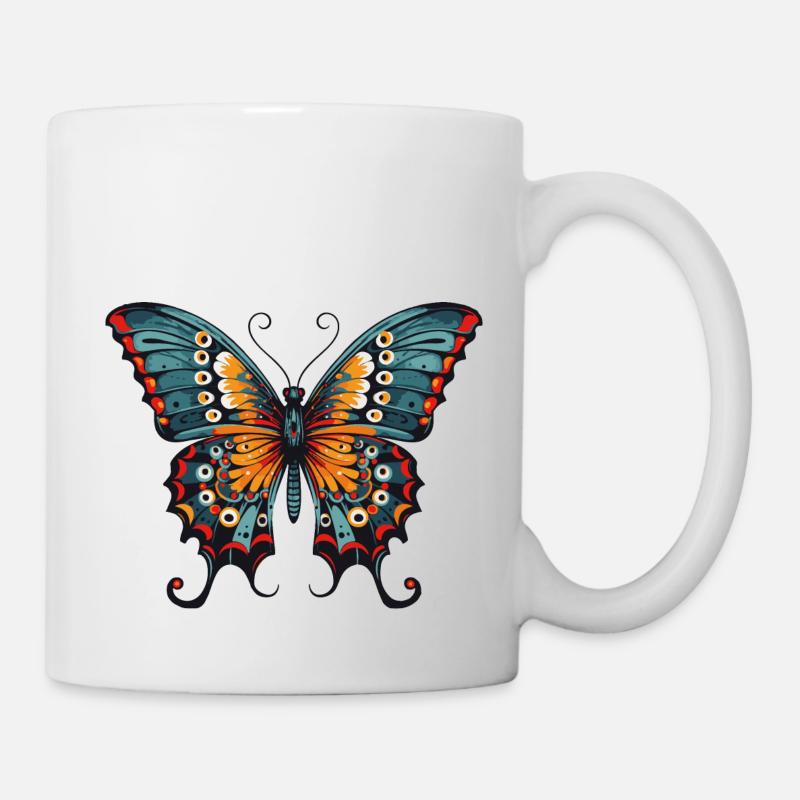 Schmetterling - Tasse - Weiß