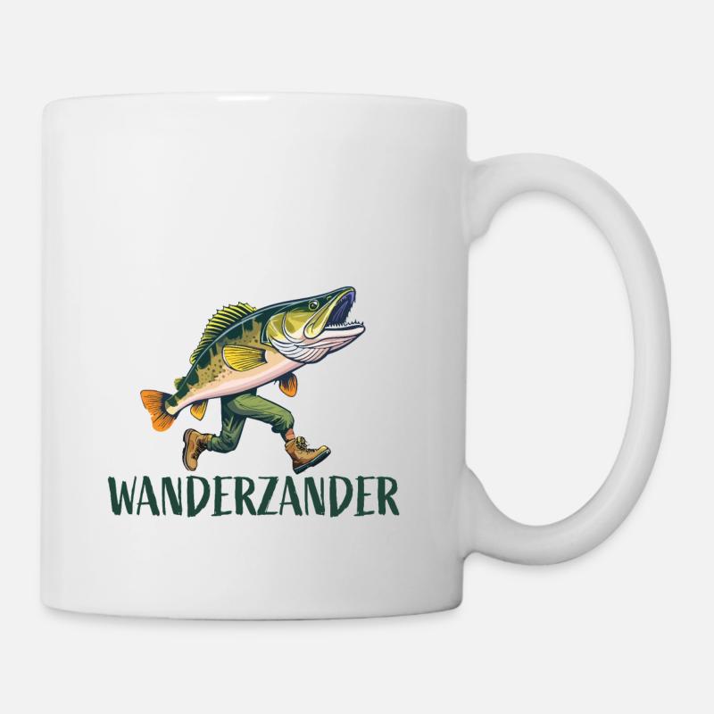 Funny fish wandering zander - Mug - white