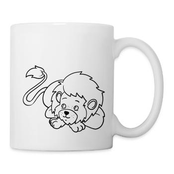 🦁 Süßer Löwe für kreative Köpfe & kleine Künstler - Tasse - Weiß - Rechts