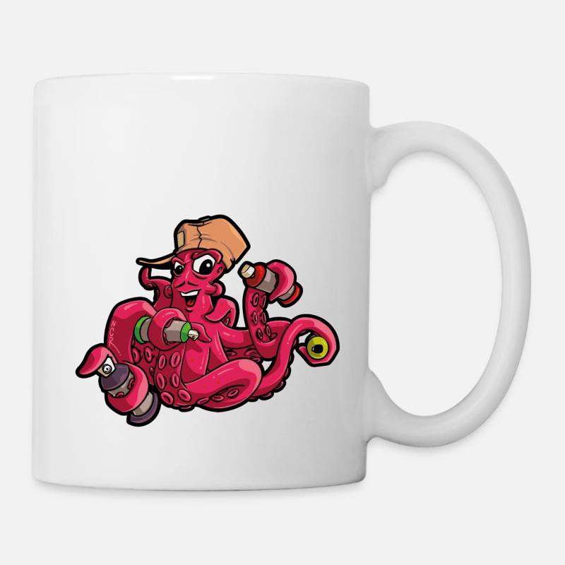 Graffiti Character 🐙 Octopus for Kids and Youth - Mug - white
