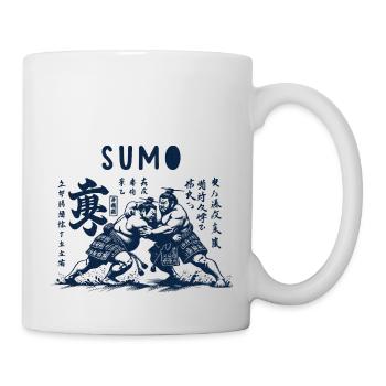 Lutteur de sumo en combat - Mug blanc - blanc - Droite