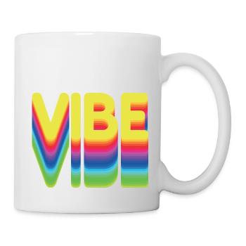 Nur gute Vibes - retro style - Tasse - Weiß - Rechts