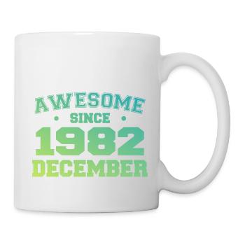 Dezember 1982 Geburtstag - Dezember 1982 Geschenk - Tasse - Weiß - Rechts