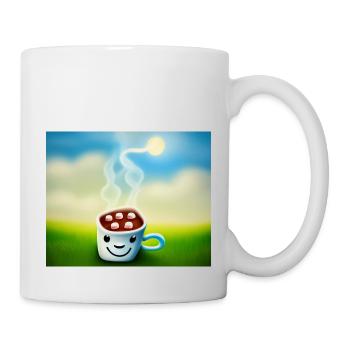 Autistic Art – café ensoleillé - Mug blanc - blanc - Droite