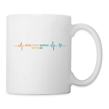 Battement de coeur rétro suis ton propre rythme - Mug blanc - blanc - Droite