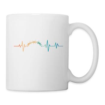 Retro Heartbeat Barbed Wire - Mug - white - Right