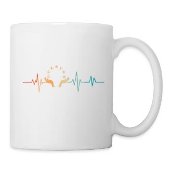 Retro heartbeat moon phases - Mug - white - Right