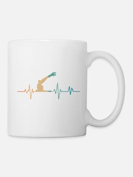 Retro Heartbeat Roboterarm - Tasse - Weiß