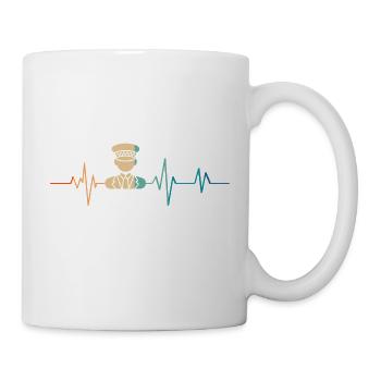 Heartbeat retro taxi driver - Mug - white - Right