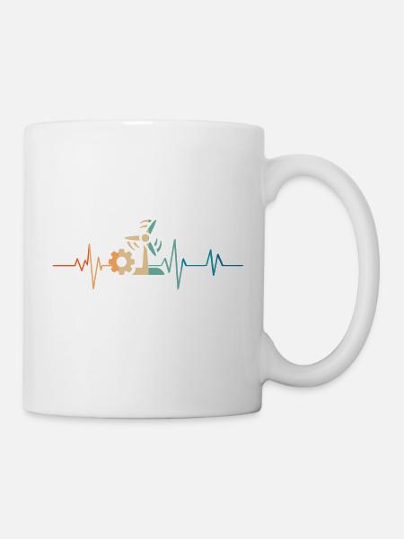 Heartbeat Retro Engineer Energy erneuert - Tasse - Weiß