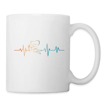 Herzschlag Retro Koch - Tasse - Weiß - Rechts