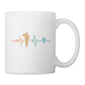 Militär Retro Herzschlag - Tasse - Weiß - Rechts