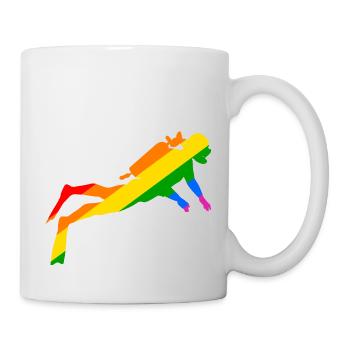 Plongeur arc-en-ciel - Mug blanc - blanc - Droite
