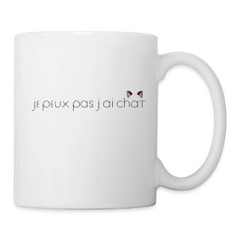 je peux pas j ai CHAT - Mug blanc - blanc - Droite