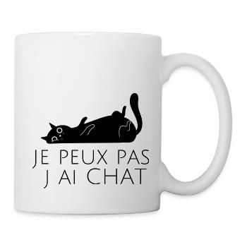 je peux pas j ai CHAT - Mug blanc - blanc - Droite