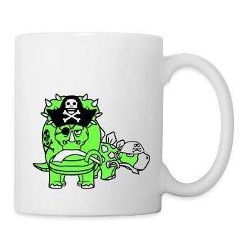 Triceratops Stegosaurus 2 Dinosaure Pirate Dino - Mug blanc - blanc - Droite