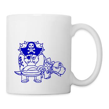 Triceratops Stegosaurus 2 Dinosaure Pirate Dino - Mug blanc - blanc - Droite