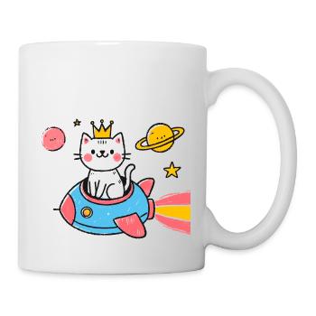 Chat dans l’espace - Mug blanc - blanc - Droite