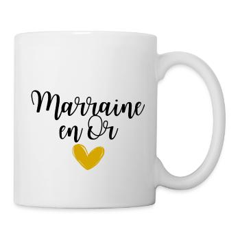 Marraine en Or idée cadeau pour baptême ou noël - Mug blanc - blanc - Droite
