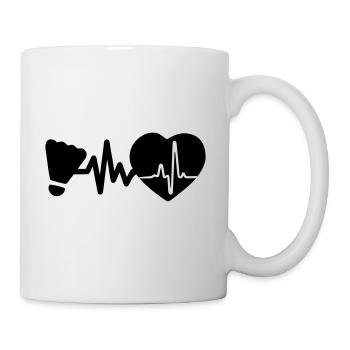 Le badminton, c’est la vie Heartbeat pour les joueurs - Mug blanc - blanc - Droite