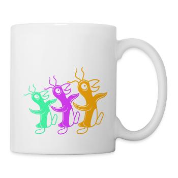 3 crazy penguins running stupid team friends crew - Mug - white - Right