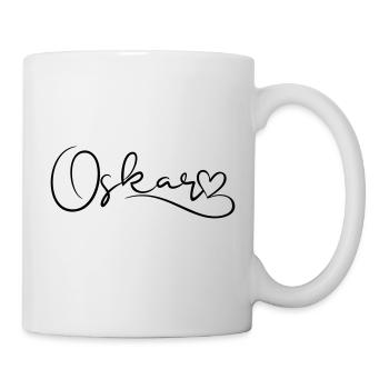 Oskar surname First name Heart décor - Mug - white - Right