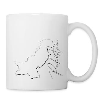 Pakistan map as outline EN - Mug - white - Right