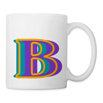 Multicoloured letter b - original gift idea - Mug - white - Right