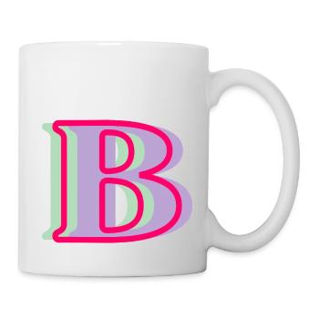 Multicoloured letter b - original gift idea - Mug - white - Right