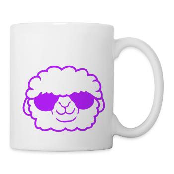 Sheep Sunglasses Party Sheep Lamb Cute Head - Mug - white - Right