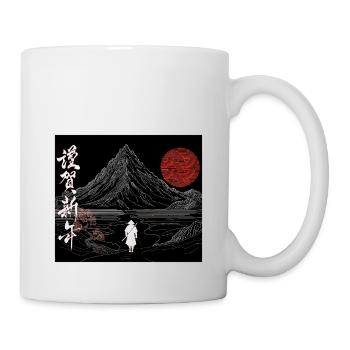 White and Red Japanese the serene way, Happy New Year - Mug - white - Right