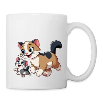 Englisch Kurzhaar Mutter und Kind - Tasse - Weiß - Rechts