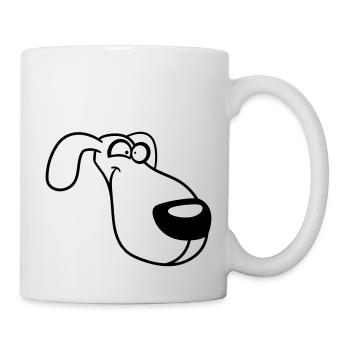 Dog Face Funny Silly Funny Crazy Comic - Mug - white - Right