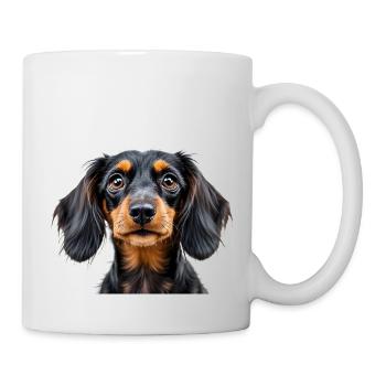 Dachshund dog portrait loyal pets animals snout - Tasse - Weiß - Rechts