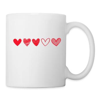 Rotes Liebesherz - Geschenkidee zum Valentinstag - Tasse - Weiß - Rechts