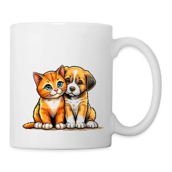 Dog and cat - Mug - white - Right