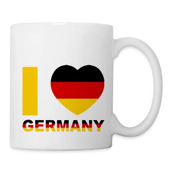 Ich liebe Deutschland Flagge Herz - Tasse - Weiß - Rechts
